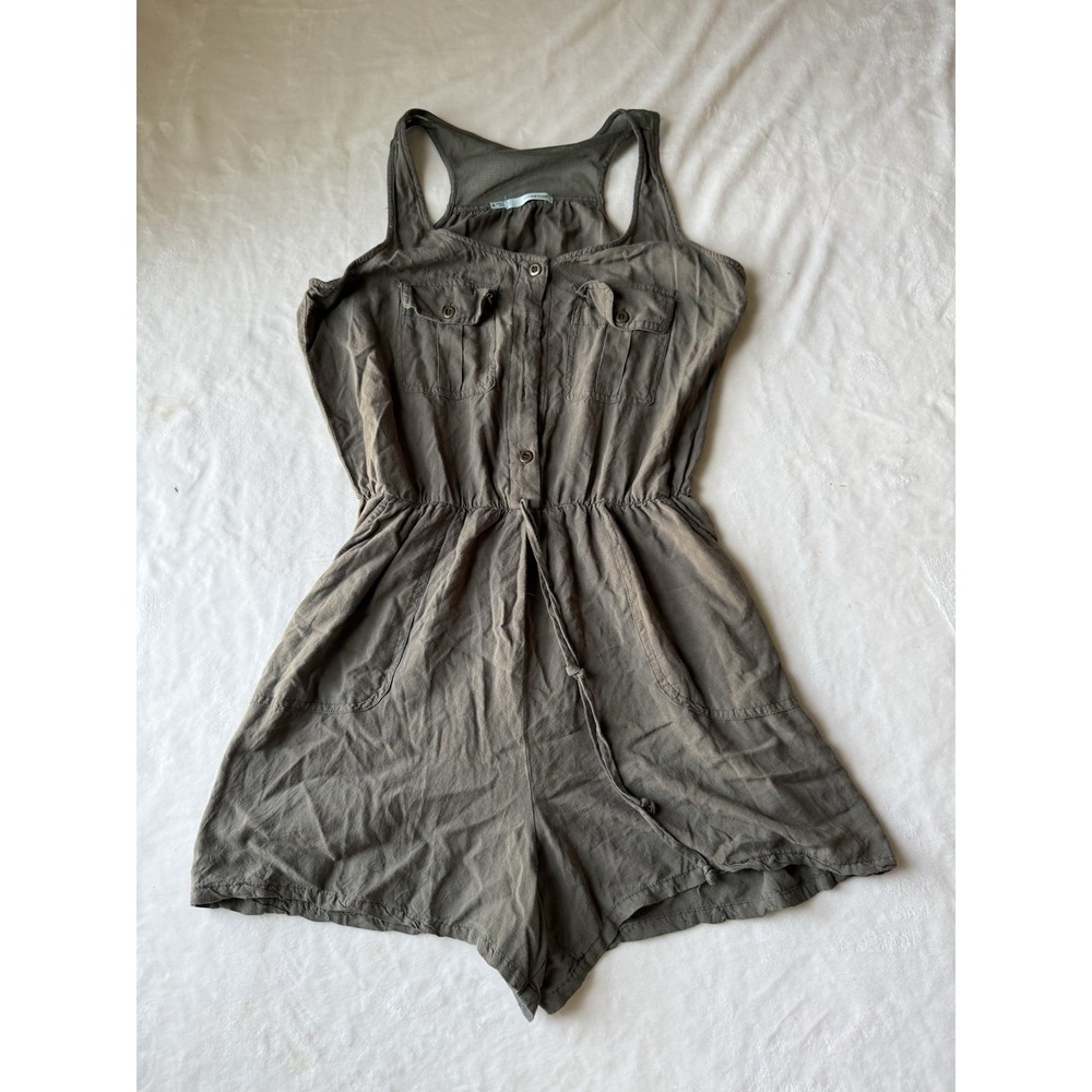 Maurice's Shorts Romper Jumpsuit Size M Army Green Safari